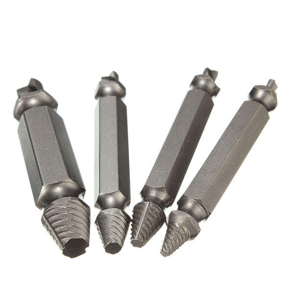 Drillpro 4PCS Double-Sided Screw Extractor, Bolt Remover Tool, Fast Out, Model XYZ - Image 2